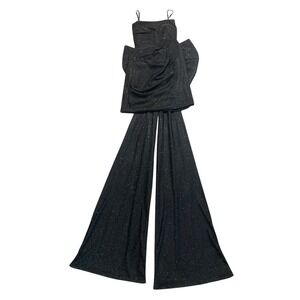 Windsor Mini Strapless Dress Black Sparkle HUGE BOW (Removable)‎ Party Medium